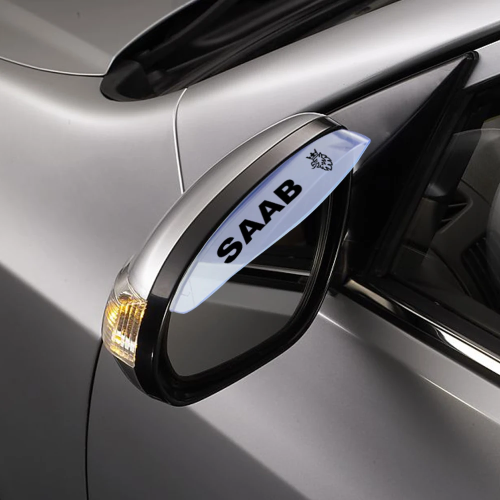 

2Pcs Universal Car Side Rear View Mirror Rain Eyebrow Visor Look Sun Shade For SAAB 9-3 9-5 93 9000 900 9-7 600 99 9-X Turbo