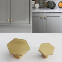 european style hexagonal vintage cabinet pulls pure copper brass kitchen cupboard handle drawer knobs furniture handle hardware