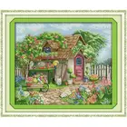 Красивый летний садовый домик, наборы для вышивки крестиком 14CT 11CT, Набор для вышивки, игла и искусственная живопись для украшения дома