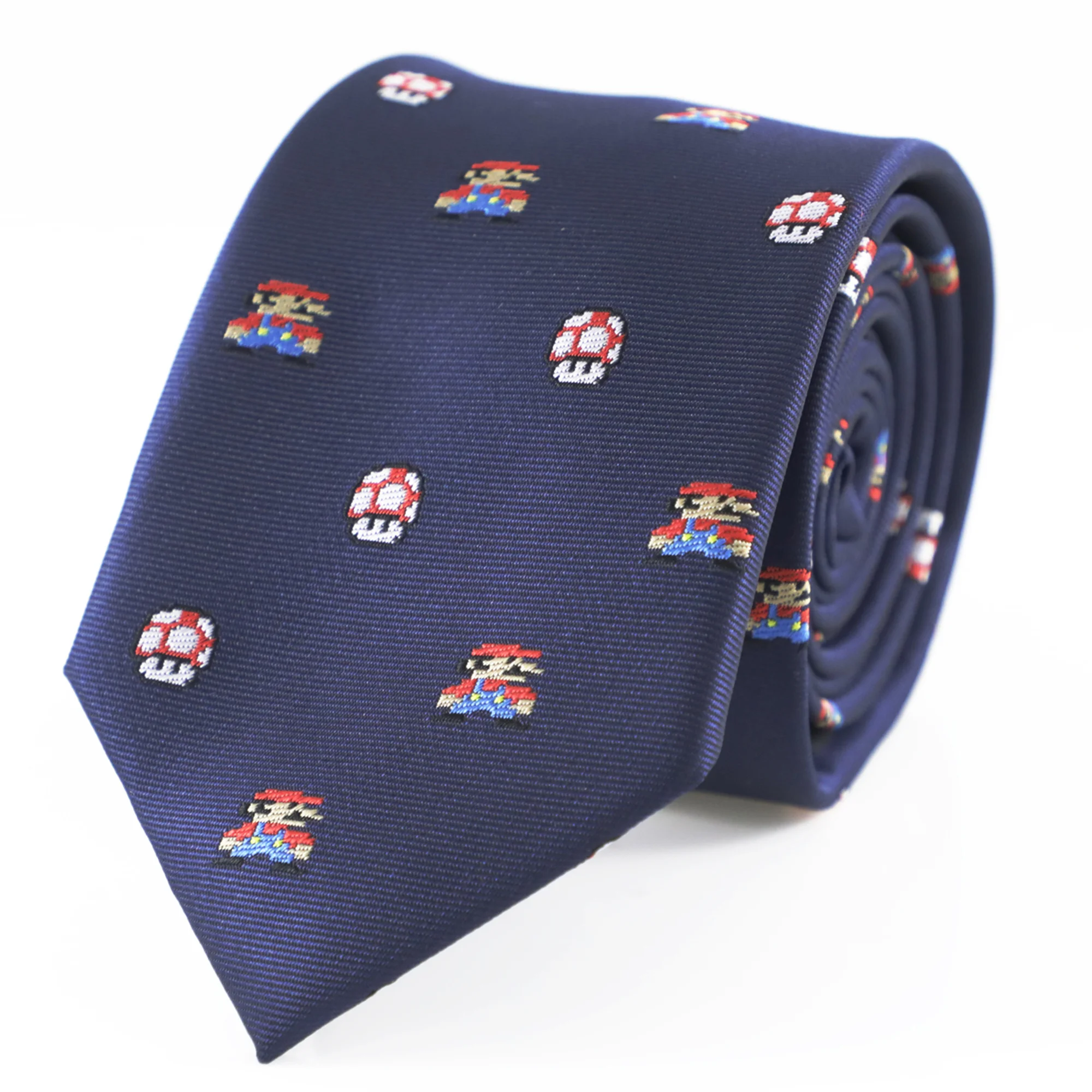 

Microfiber Jacquard Game Theme Tie Mario And Mushroom Necktie Father's Day Birthday Tie