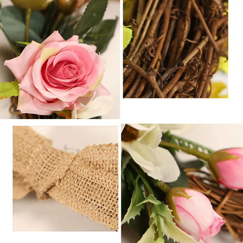 Венок на дверь искусственный венок имитация пенопласта соломенная гирлянда