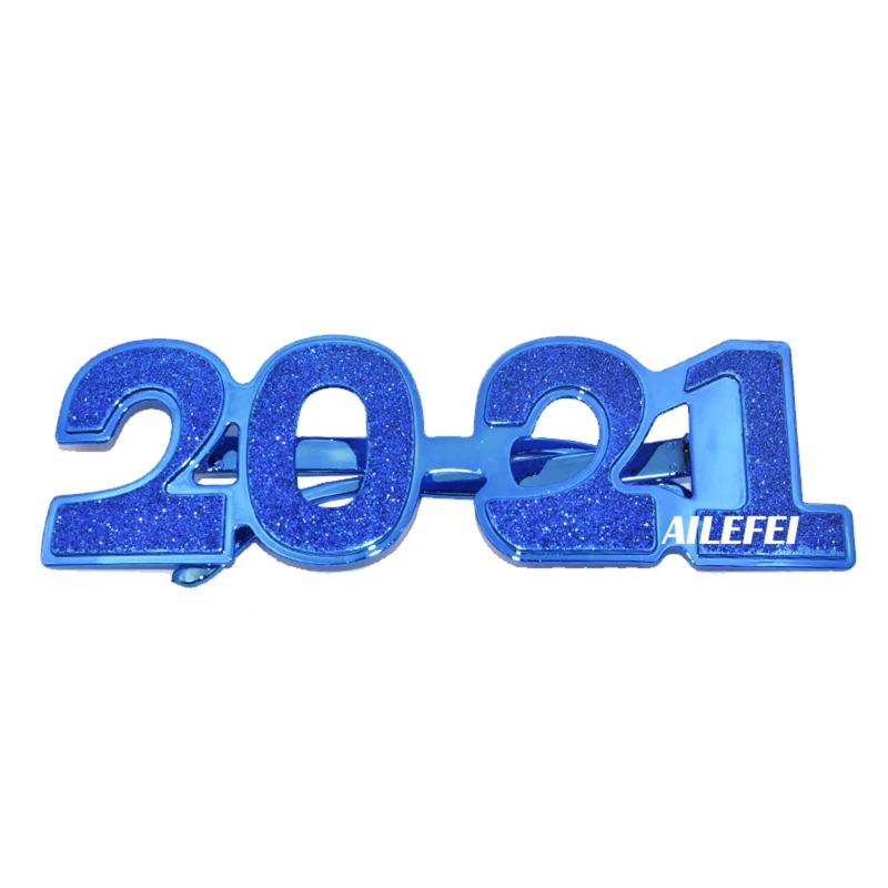 

2021 Number Glitter Multicolor Eyeglasses Novelty New Year Eve Plastic Glasses Frame Celebration Party Favors Eyewear