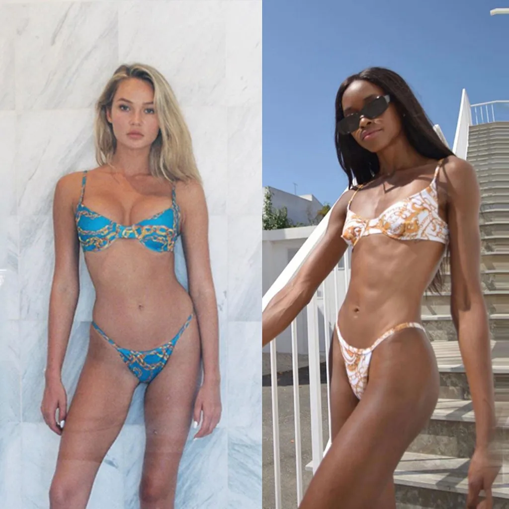 SAGACE сексуальный комплект бикини 2020 женская одежда для плавания бандаж с принтом