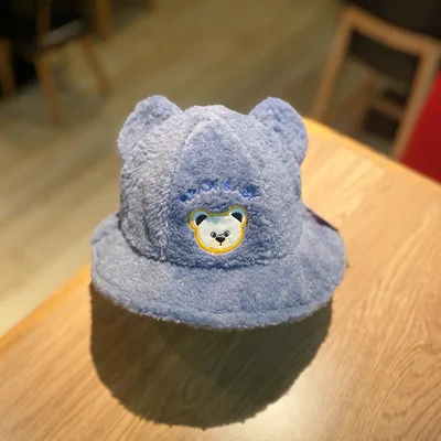 

Autumn Winter Korean Baby Boy Girl Fisherman Hats Strap Crochet Children Handmade Foldable Keep Warm Cashmere Outdoor Hat