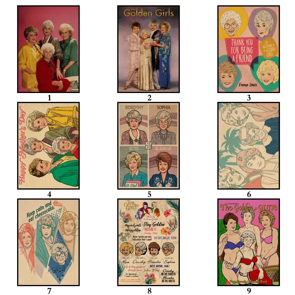 31 дизайн ТВ-шоу золотые девушки искусственные наклейки на стену для кофейни бара