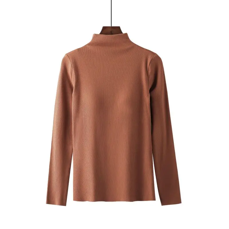 

2020 De Velvet New Autumn and Winter Warm Long Sleeves with Chest Pad Heating Ladies Underwear High Neck Winter Bottoming Top