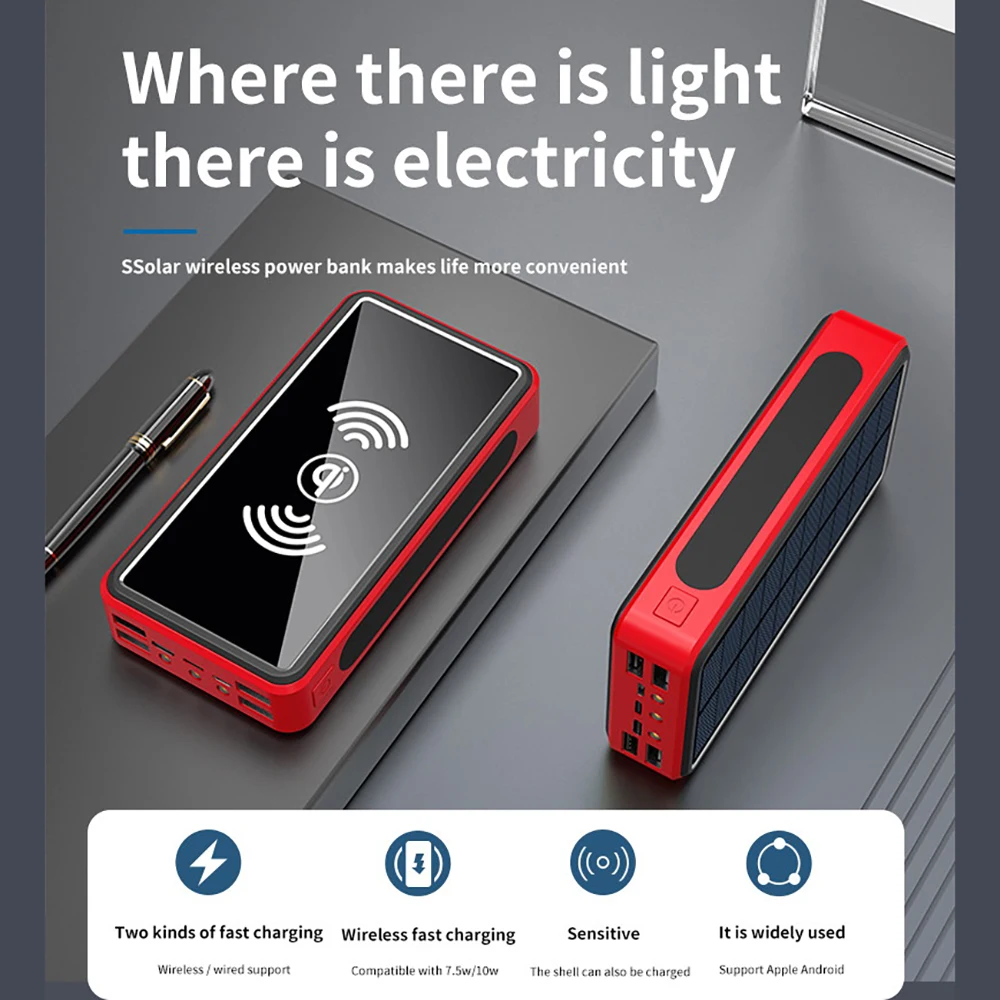 

Портативное зарядное устройство с 4usb-портами, 100000 мАч