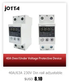 40A 220V автоматическое переподключение от перенапряжения и защиты от перенапряжения защитное устройство реле с вольтметром монитор напряжения