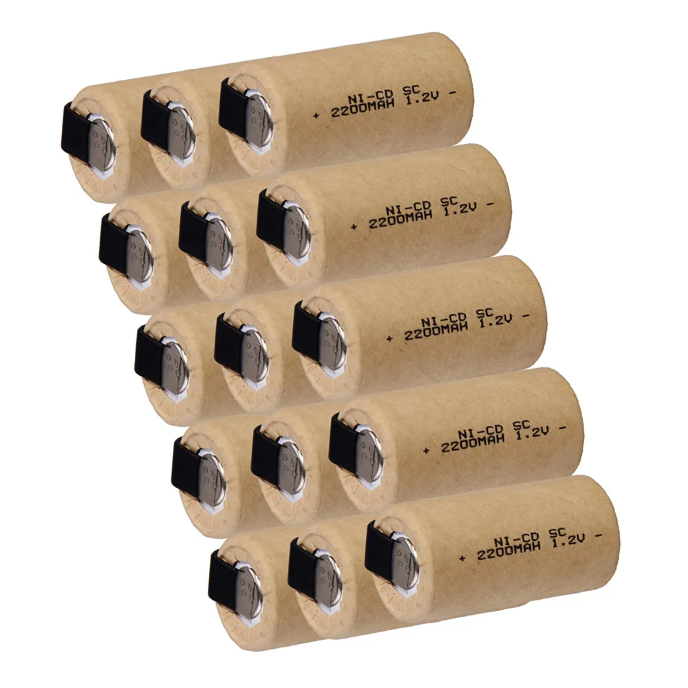15 шт SC батареи 1 2 V для электроинструментов 2200mah nicd 4 25 cm * цвет