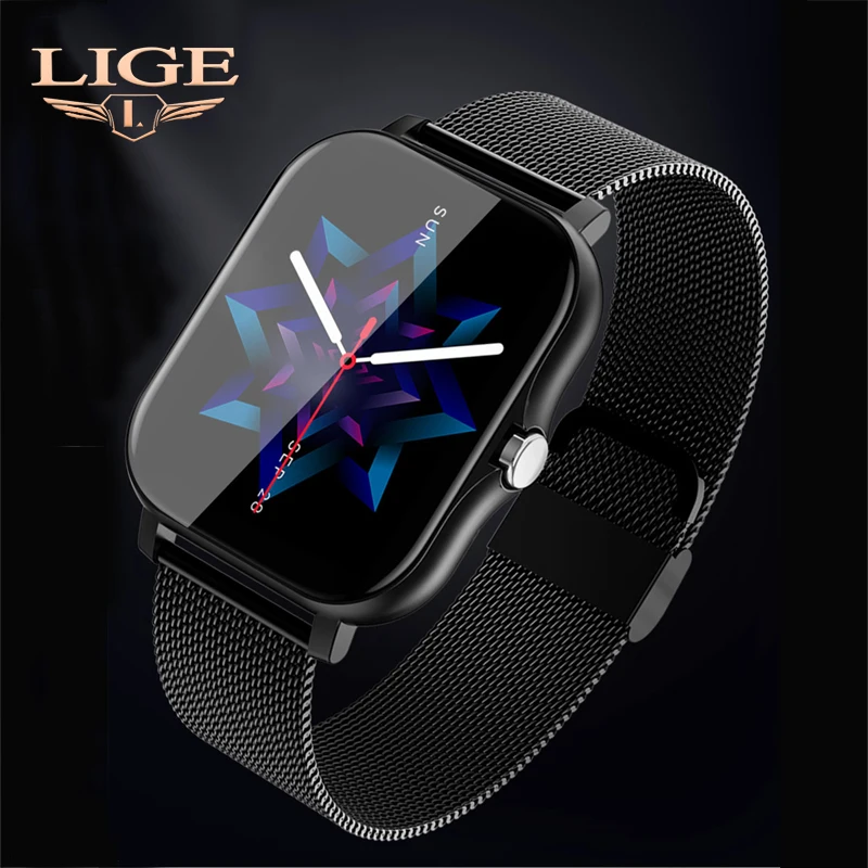 

Смарт-часы LIGE мужские с поддержкой Bluetooth и функцией вызова