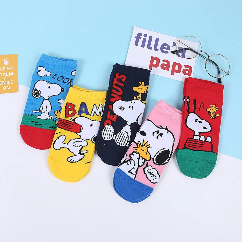 Носки женские короткие летние хлопковые с рисунком Микки и Минни 5 пар - купить по