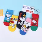 Носки женские короткие летние хлопковые с рисунком Микки и Минни, 5 пар