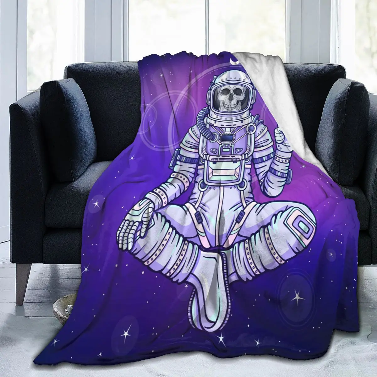 

Фланелевое одеяло, тонкое теплое мягкое покрывало в стиле пэчворк, с рисунком астронавта, седана в космическом стиле, для путешествий
