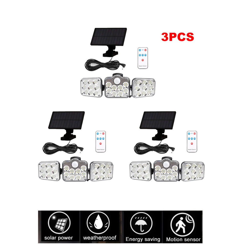 

138 led seperable remote Solar Street Light Outdoor Waterproof Solar Lantern Lamps motion sensor remote Patio Garden Yard cable