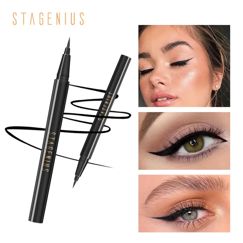 

STAGENIUS Eyeliner Liquid Pen Long Lasting Waterproof Quick Drying Smooth Makeup Beauty Matte Eyeliner Stamp Eye Pencil TSLM2