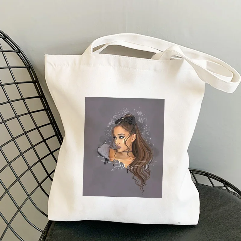 Новые милые холщовые сумки на плечо Ariana Grande с мультяшным рисунком