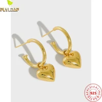18k gold plating heart drop earrings for women 925 sterling silver femme fine jewelry platinum plated earings