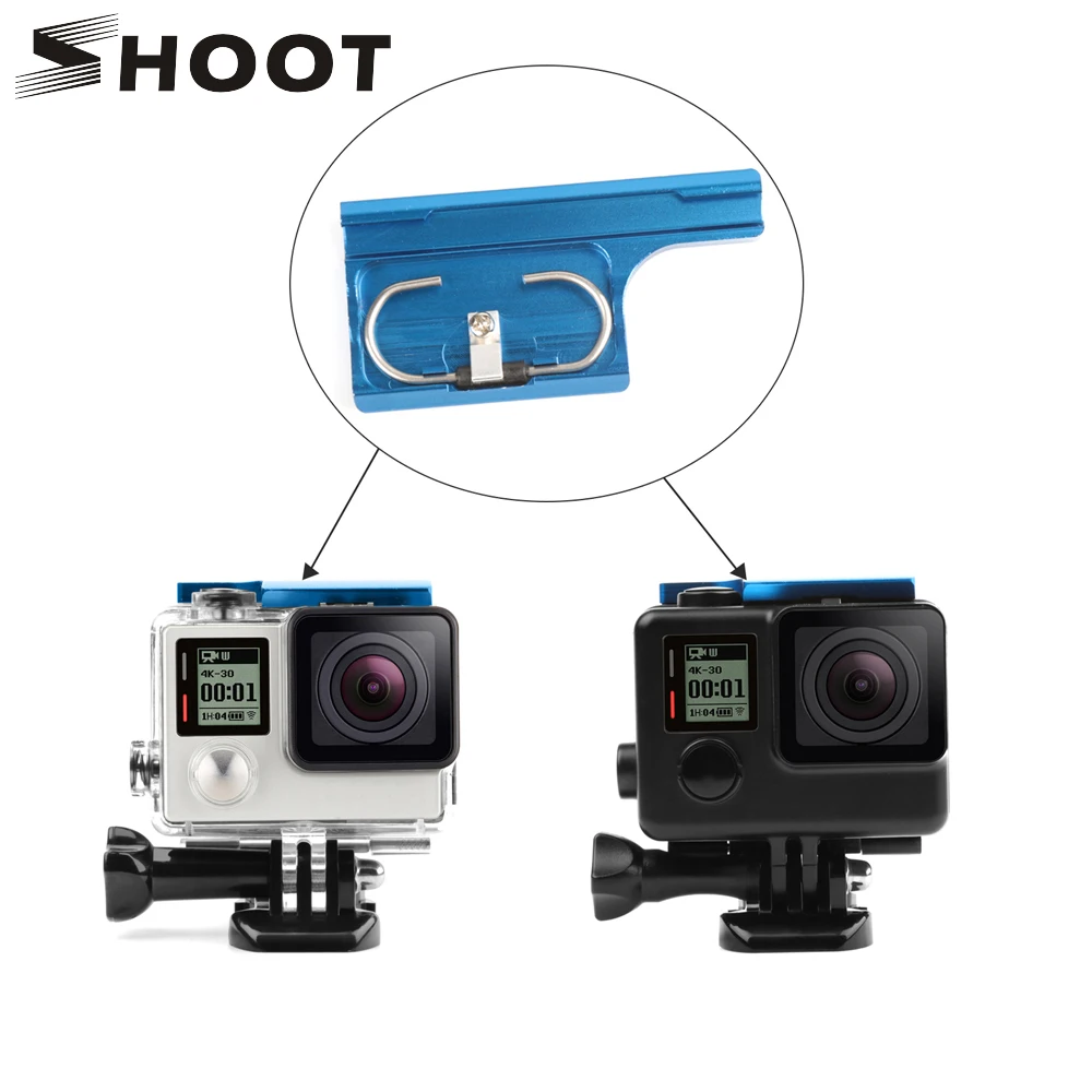 CNC алюминиевый сплав задняя дверь замок пряжка зажим для GoPro Hero 4 3+ стандартный чехол для камеры крепление Go Pro Hero 4 аксессуар для камеры