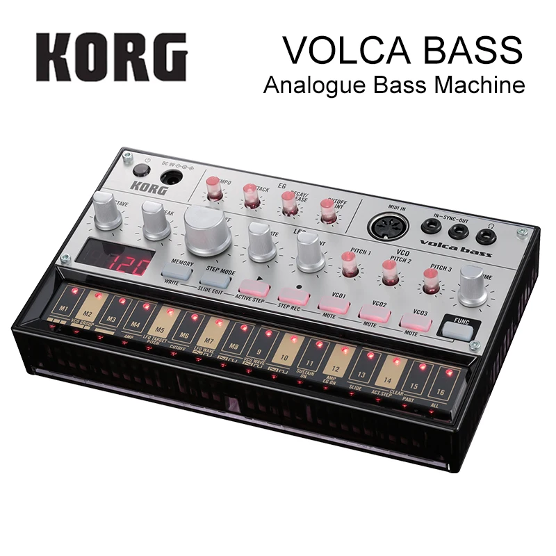 Аналоговый басовый аппарат Korg Volca собранный в электро племя блестители для