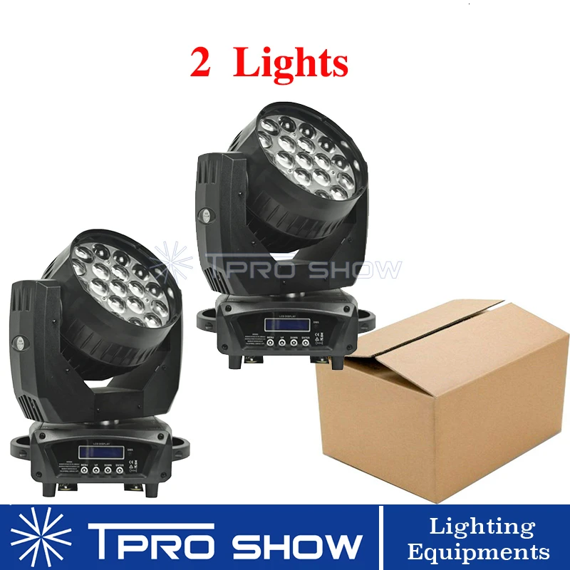 2 Light Carton 2 Лира движущийся световая головка 19x15 Вт RGBW DMX сценический световой эффект круг светодиодный Управление 2in1 полета чехол для ночного клуба Свадебный диджеев - Цвет: 2 Light Carton