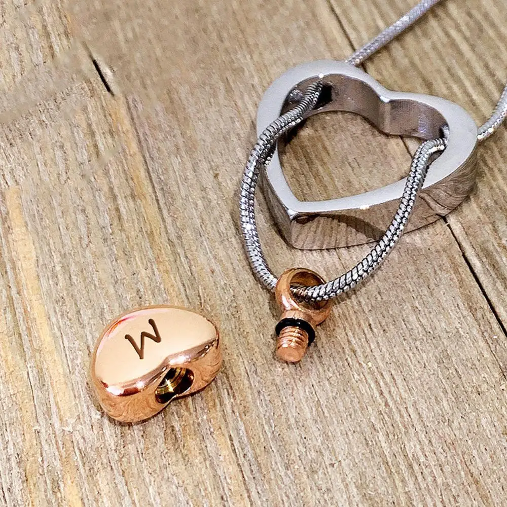 Нержавеющая сталь золото розовое черный пистолет двойное сердце золы