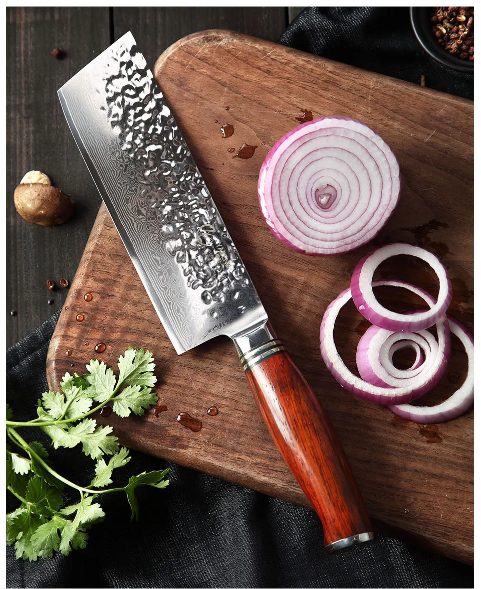Yarenh ножи для кухни 6"- нож дамаск из японский vg10 дамасская сталь- кованный нож высокого качества- японские ножи острый