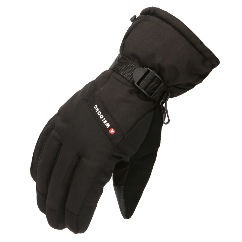 

Winter Ski Gloves Thick Warm Windproof Fingered Gloves for Men Climbing Motorcycling Snowboarding Thermal Gloves Black