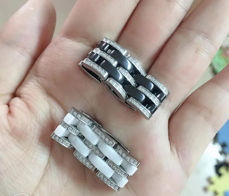 Модное мужское и женское керамическое кольцо для пар Двухрядное полное