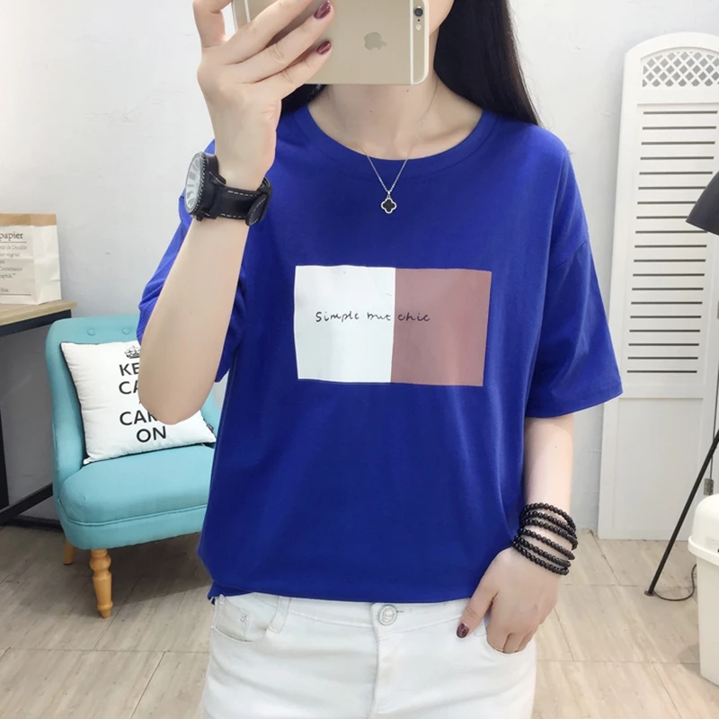 

BOBOKATEER Short Sleeve Oversized T-shirt Cotton T Shirt Mujer Camisetas Woman Tshirts Femme T-shirty Damskie O-Neck Tee Shirt