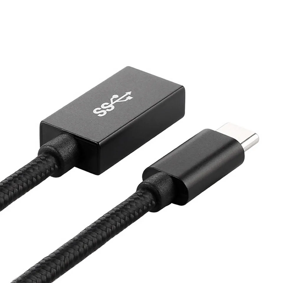 Type-C OTG Кабель-адаптер USB 3,1 type C штекер USB 3,0 A Женский OTG кабель для передачи данных адаптер 12 см для samsung Galaxy S9/S8 MacBook Pro