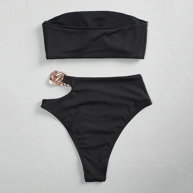 

2021 Disney Bikini Sexy Ribbed Swimsuit Women High Waist Bikini Set Swimwear Female Push Up Bathing Suit Bather