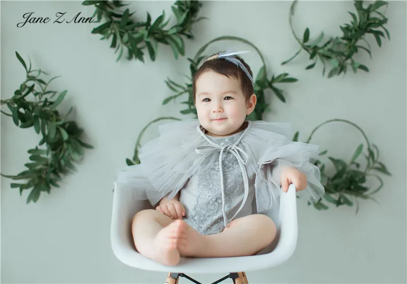 

Jane Z Ann Baby/Одежда для фотосъемки 3-6 месяцев, студийные наряды, повязка на голову + шляпа + боди + накидка для фотосессии