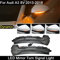 2pcs for audi a3 8v 2013 2018 led side rearview mirror light dynamic amber turn signal indicator lamp