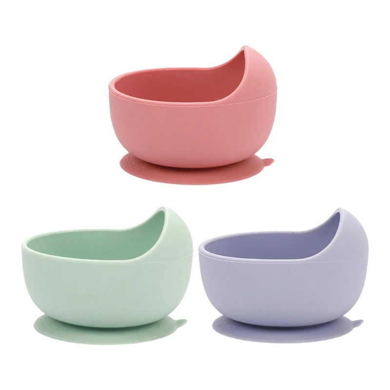 

Food Grade Silicone Bowl Baby Suction Cup Dinner Plate Children Infant Complementary Feeding Dish Tableware