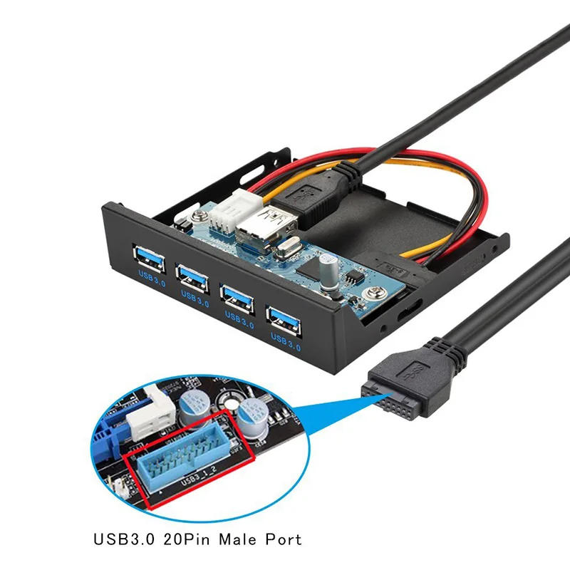 En-Labs 4 порта мульти USB-C USB 2,0 USB 3,0 концентратор разветвитель Передняя панель комбинированный кронштейн адаптер для рабочего стола 3,5 дюймов флоппи-отсек