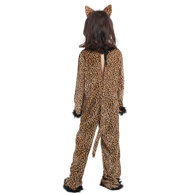 Коричневые комбинезоны M-XL для детей косплей с животными леопардовые костюмы