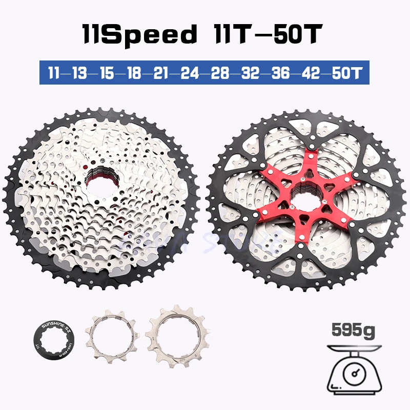 

SUNSHINE MTB 11 Speed Cassette 50T Mountain Bike Freewheel Bicycle K7 11V Freewheel Sprocket for 11S Shimano M5100 Groupset