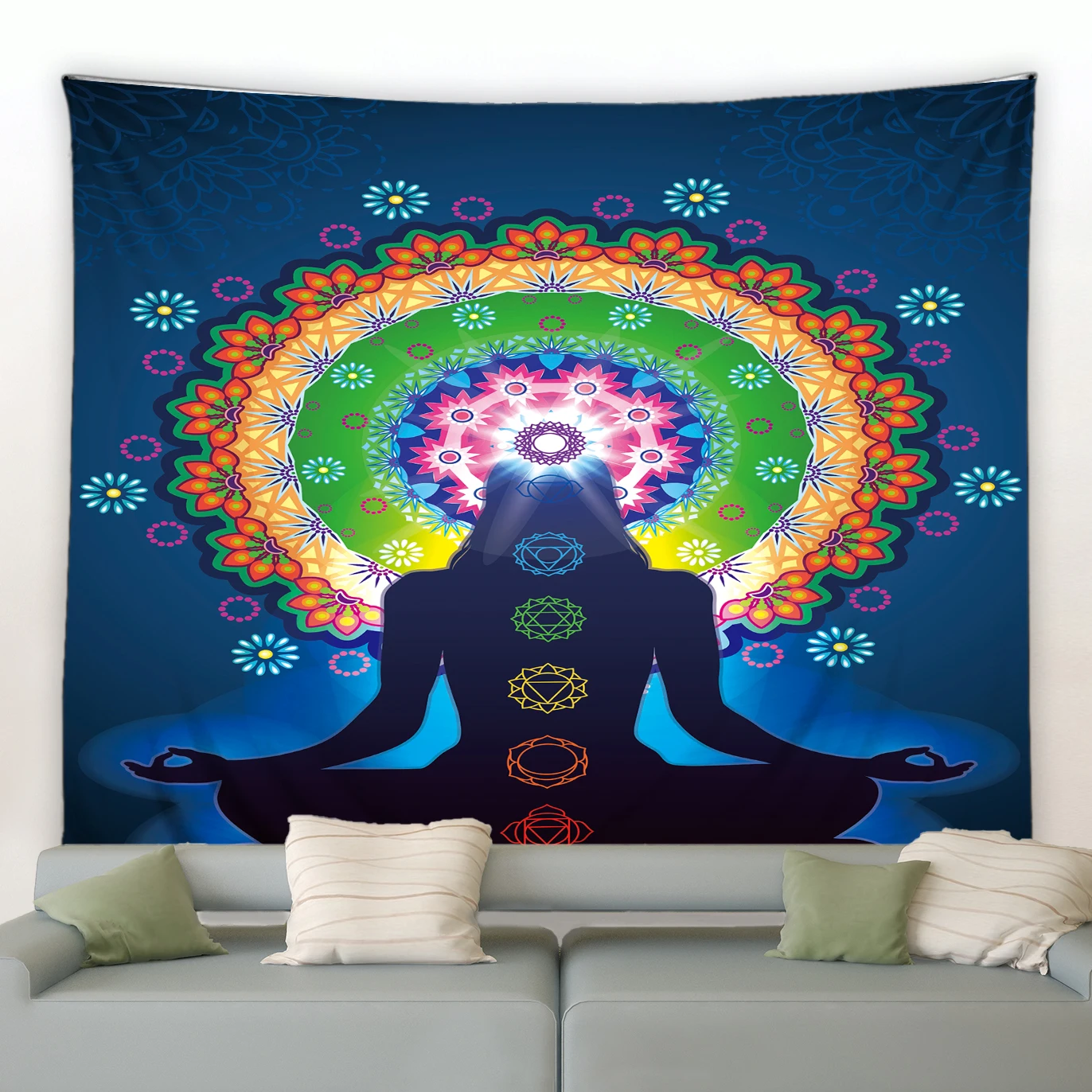 

Indian Buddha Meditation Chakra Tapestry Psychedelic Mandala Wall Hanging Tapestries Witchcraft Bohemian Hippie Blanket Yoga Mat