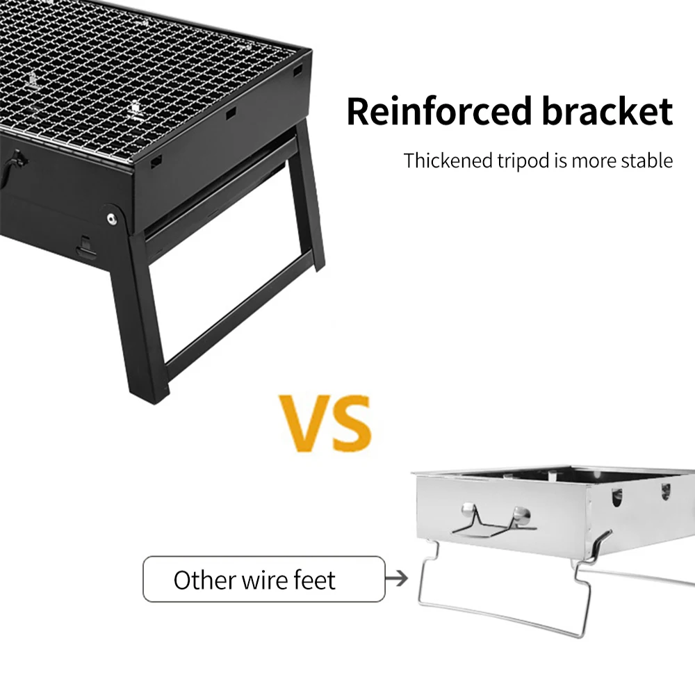 Складные Грили для барбекю ADOREHOUSE уличный портативный гриль на углях кемпинга
