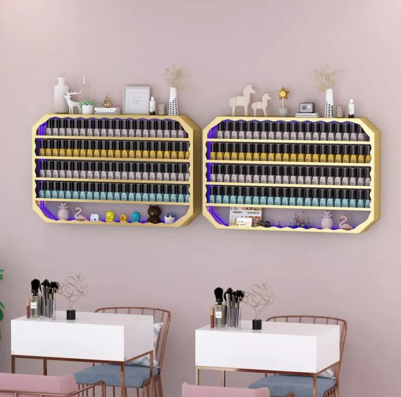 

Wall mounted net nail rack, wall shelf, manicure rack, cosmetics display rack