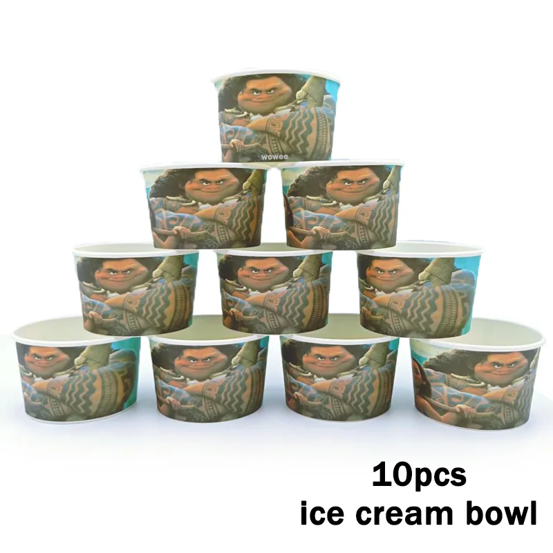 10Ice Cream Cup 6 шт./компл. Забавный Моана товары для вечеринки Бумага коробка конфет Дети День рождения украшения душа ребенка Moana бумажные коробки вечерние свадебные сувениры - Цвет: 10Ice Cream Cup
