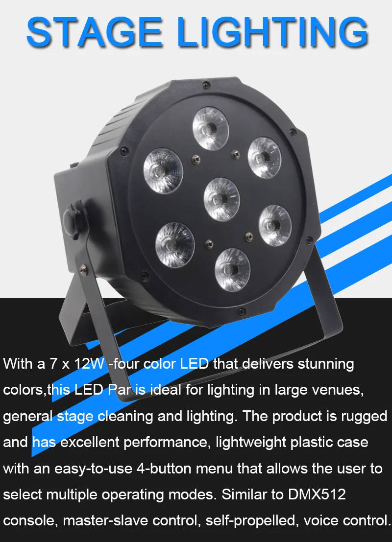 7x12 Вт led Par огни RGBW 4в1 7x18 Вт RGBWA UV 6в1 плоский par led dmx512 Дискотека освещение Профессиональный Сценический dj оборудование
