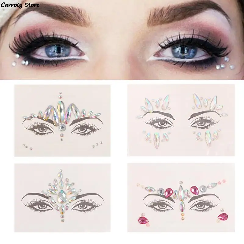 

3D секси тату-наклейки для лица красочные металлические Временные татуировки, блестящие штаны с фальш-вставкой, стразы для женщин вечерние л...