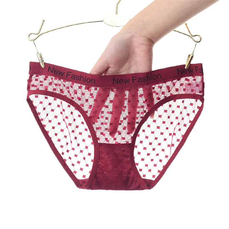 

3 шт./партия, женские кружевные бесшовные трусы с буквенным принтом