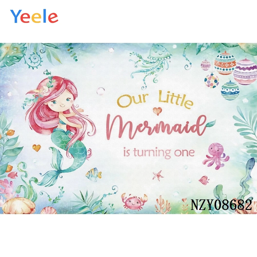 Индивидуальный фон для фотосъемки с изображением мультяшной русалки принцессы