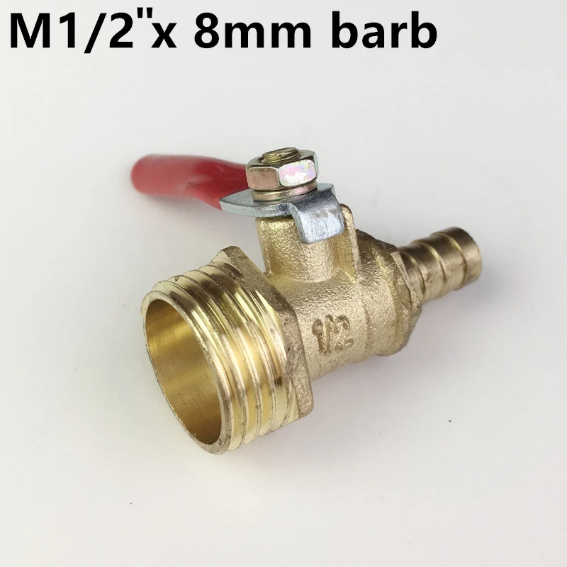1/4 &quot3/8&quot 1/2 &quotлатунный колючий шаровой клапан 8 мм 10 медные латунные шаровые