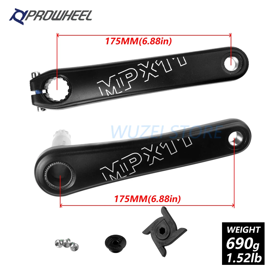175mm Black PROWHEEL MPX11 Кривошип горного велосипеда звездочки 8/9/10/11/12 Скорость 170/175 мм Совместимость SRAM mtb велосипедные рукоятки с плавками BB Части - Цвет: 175mm Black