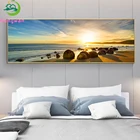 Природный Голубой Небесный камень пляжный закат пейзаж большая Алмазная картина мозаика картина для гостиной Декор Алмазная вышивка 5d