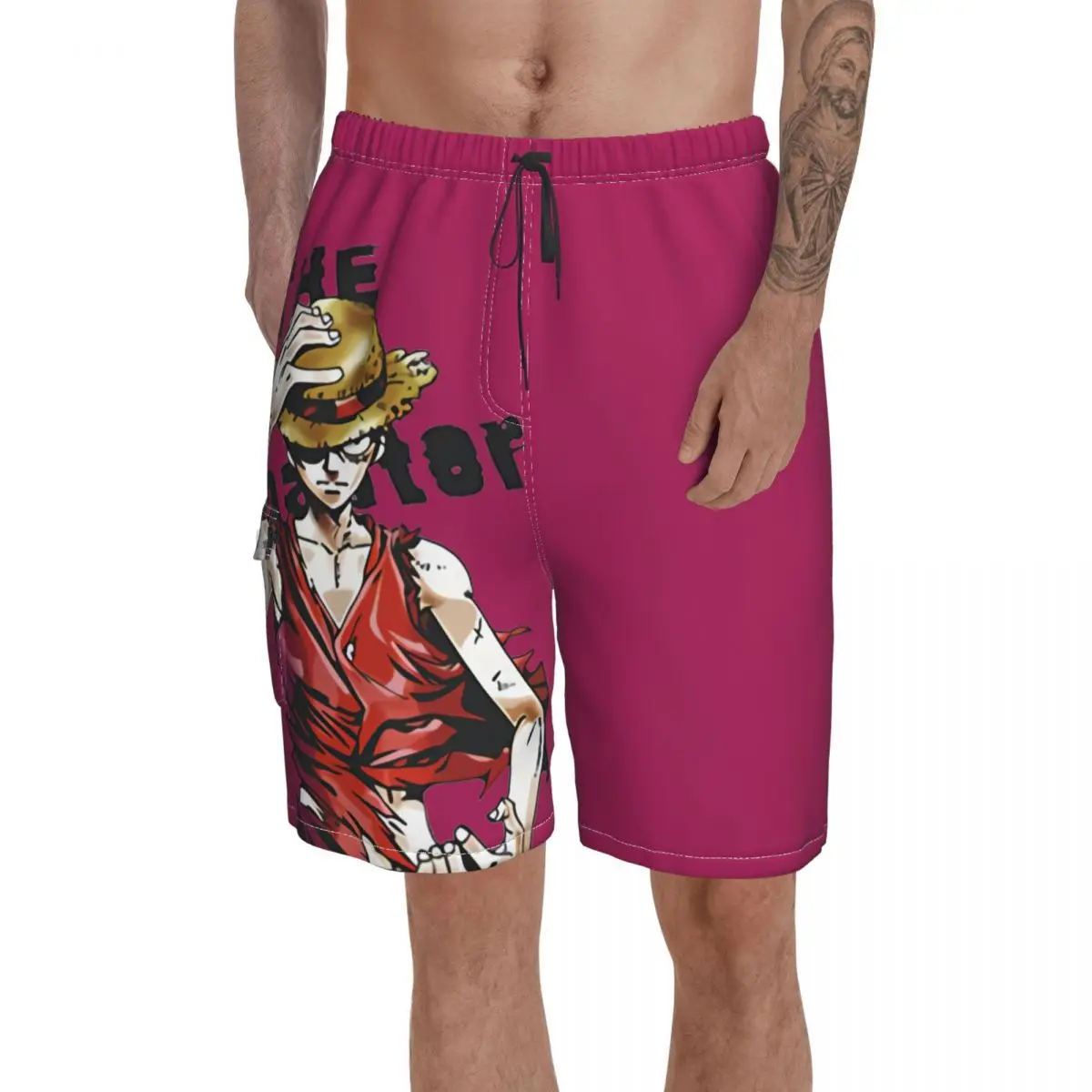 

Causal Breathable Quick Dry Humor Graphic Japanese Anime Casual Luffy (3) Hawaii Pants