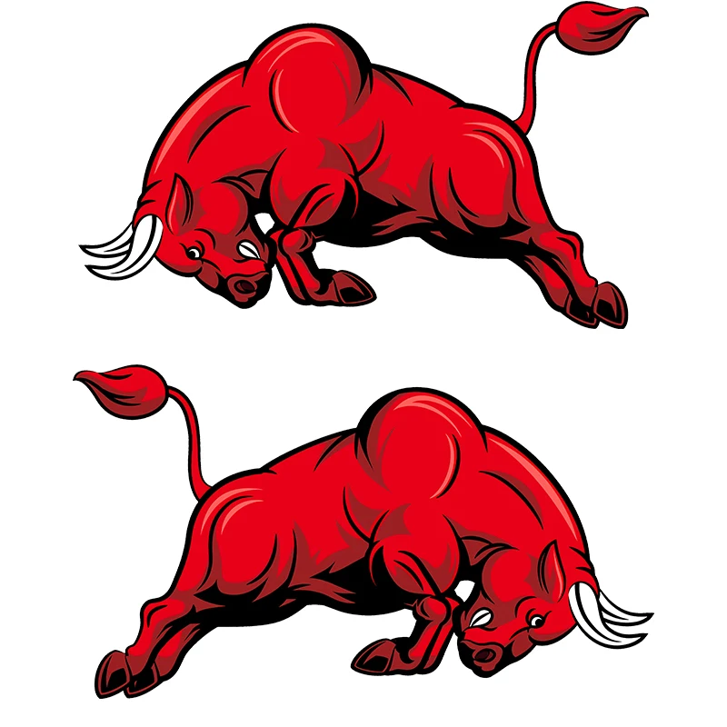

Cartoon Angry Bull Motorcycle Car Stickers Decal Anime Cute Car Accessories Decoration 13*8cm